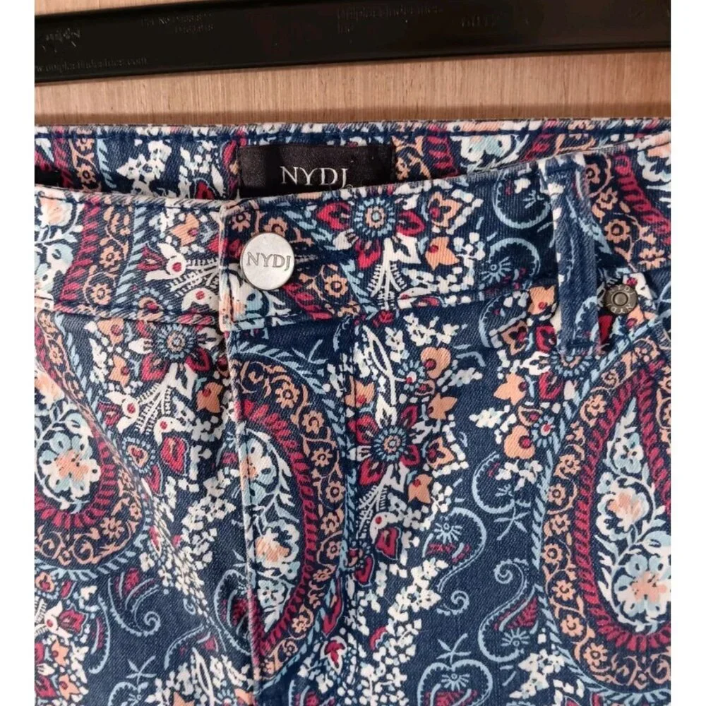 NYDJ Chico's (18) Womens Cotton Mykonos Paisley Flawless Contour Skinny Jeans - Picture 3 of 7